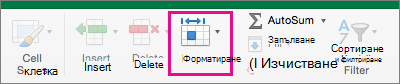 On the Home tab, Format is highlighted