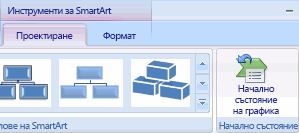 Инструменти за SmartArt – нулиране