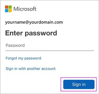 Въведете паролата си за Outlook.com