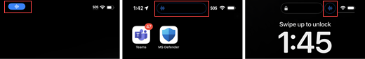 Син бутон в iOS, когато Уоки-токи е във фонов режим