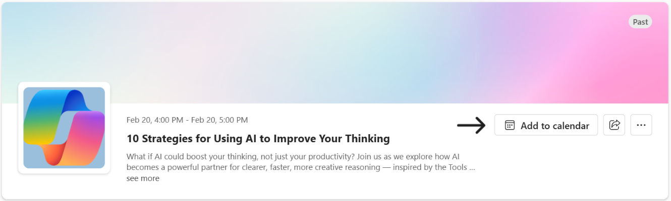 Използвайте връзката за добавяне към календара, за да добавите събитие към графика си.