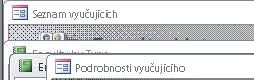 Okna objektů v překryvném zobrazení
