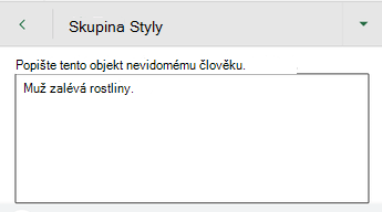 Dialogové okno Alternativní text v aplikaci Excel pro Android