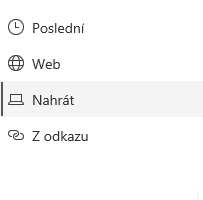 Snímek obrazovky s výběrem umístění souboru na SharePointu