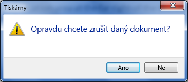 Potvrďte, že chcete tisk zrušit.