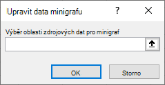 V dialogovém okně Upravit minigraf zadejte oblast zdrojových dat.