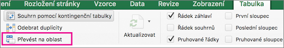 On the Table tab, select Convert to Range