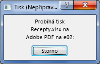 Při odeslání dokumentu do tiskárny se zobrazí dialogové okno Tisk.