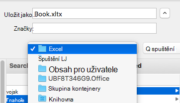 Obrázek znázorňující dialogové okno Uložit jako
