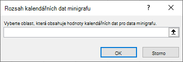 Vyberte rozsah obsahující hodnoty kalendářních dat pro data minigrafu v dialogovém okně Rozsah dat minigrafu.