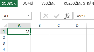 Výsledek ohraničený čtvercem je v buňce.