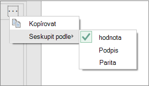 Příklad dalších příkazů pro seskupení podle