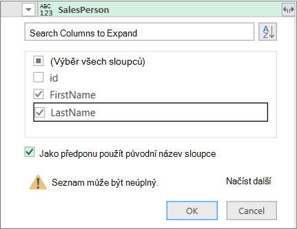 Rozšíření záznamu do tabulky