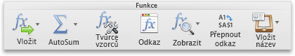 Formulas tab, Function group