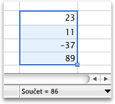 Sum result in status bar