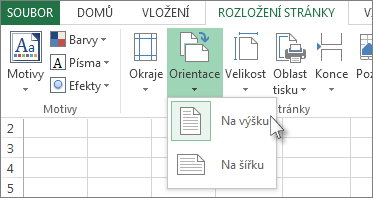 Na kartě Domů klikněte na Orientace.
