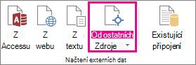 Tlačítko Z jiných zdrojů na kartě Data