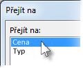 Dialogové okno Přejít na