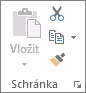 Skupina Schránka na kartě Domů