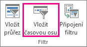 Tlačítko Vložit časovou osu na kartě Analýza