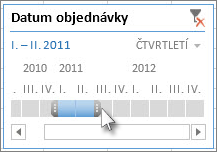 Úchyty pro výběr časového rozpětí