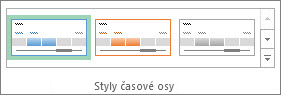 Styly časové osy na kartě Možnosti v oddílu Nástroje časové osy