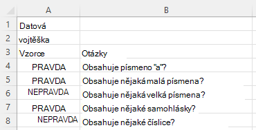 Použití REGEXTEXTU k zodpovězení různých otázek týkajících se slova vojtěška