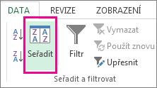 Tlačítko Seřadit