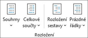 Vzhled pásu karet aplikace Excel