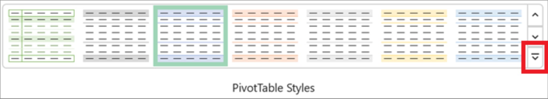 Vzhled pásu karet aplikace Excel