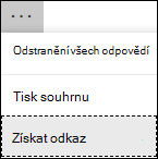 Získání možnosti souhrnného odkazu v Microsoft Forms