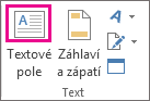 Tlačítko Textové pole ve skupině Text