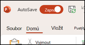 Přepínání automatického ukládání v Office