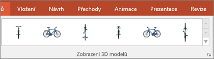 Galerie Zobrazení 3D modelů nabízí některé užitečné předvolby pro uspořádání zobrazení vašeho 3D obrázku