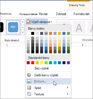 Přidání obrázku jako výplně obrazce