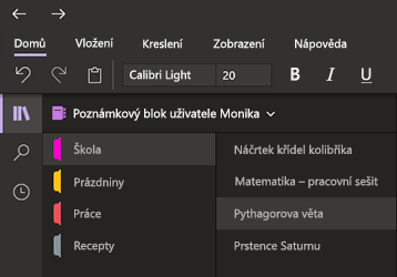 Tmavý režim ve OneNotu pro Windows 10
