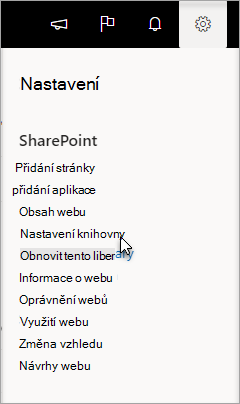 Přechod na Nastavení > Nastavení knihovny