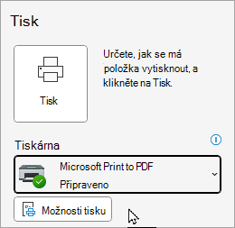 Možnosti tisku klasických souborů Outlooku