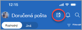 Zobrazuje ikonu nalevo od zvonku oznámení, která zobrazuje e-maily s vysokou prioritou nebo e-maily, na které je potřeba odpovědět.