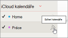 Ikona sdílení kalendáře na iCloudu