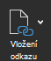 Snímek obrazovky ukazuje možnost Vložit odkaz.