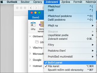 Vyberte Zobrazit > boční panel, abyste zobrazili seznam složek.