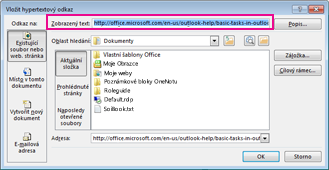 Edit hyperlink dialog box
