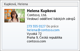 Vizitka vCard kontaktu