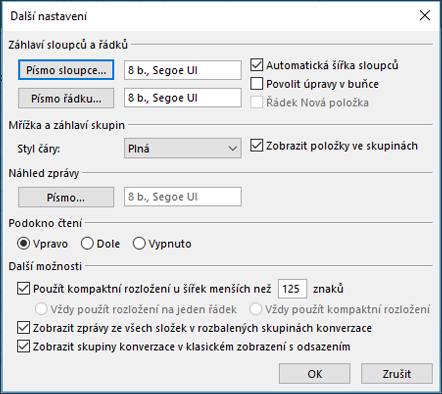 Písma a jejich velikost můžete v zobrazení změnit.