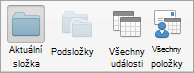 Zobrazí možnosti hledání v aplikaci Calendar.