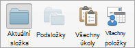 Zobrazuje možnosti hledání v Úkolech.