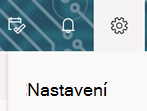 Možnost nastavení na panelu nástrojů aplikace Outlook na webu