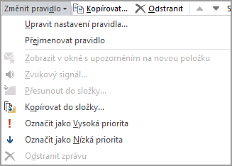 Úprava nastavení pravidel