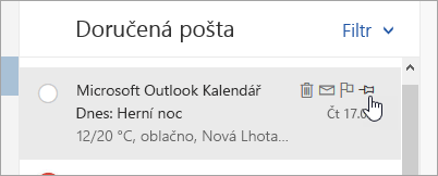 Snímek obrazovky s možností Připnout